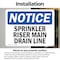 Signmission Sprinkler Riser Main Drain Line, 10 in W x Rectangle, Vinyl Decal OS-2PACK-NS-D-710-L-18402 - alternate 6